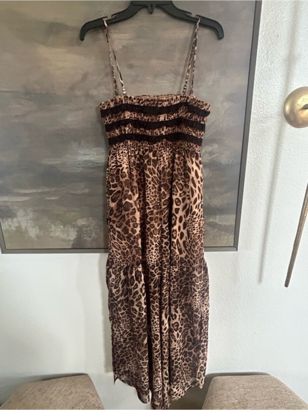 NWOT Boutique Leopard Print Spaghetti Strap Romper